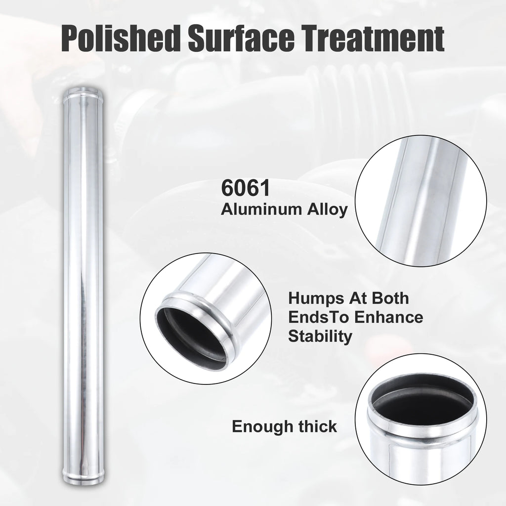 Uxcell Aluminum Alloy Tube OD 51/57/63/70/76mm Intercooler Pipe Air Intake Tube Hose 0 45 Degrees 500mm Length for Car