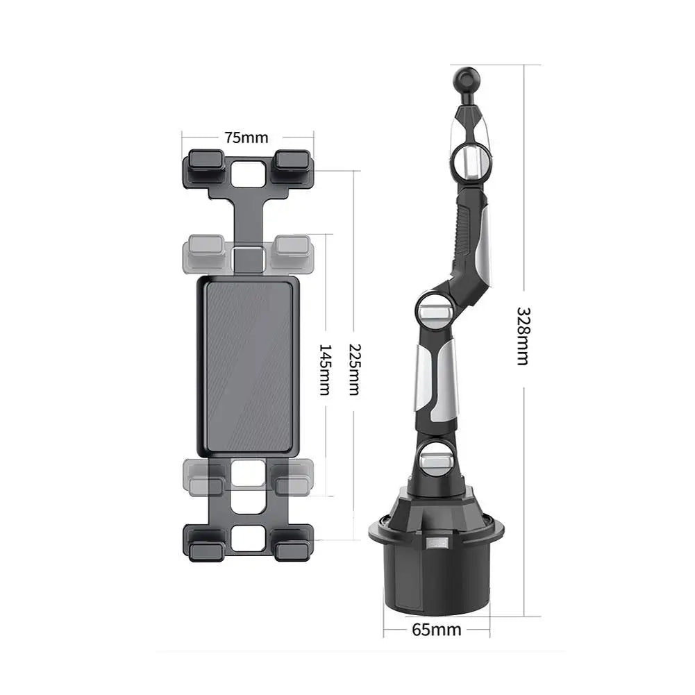 Universal Car Phone Holder Cellphone Mount Stand Adjustable Car Cup Phone Mount for iPhone 16 15 14 Por MAX Huawei Samsung