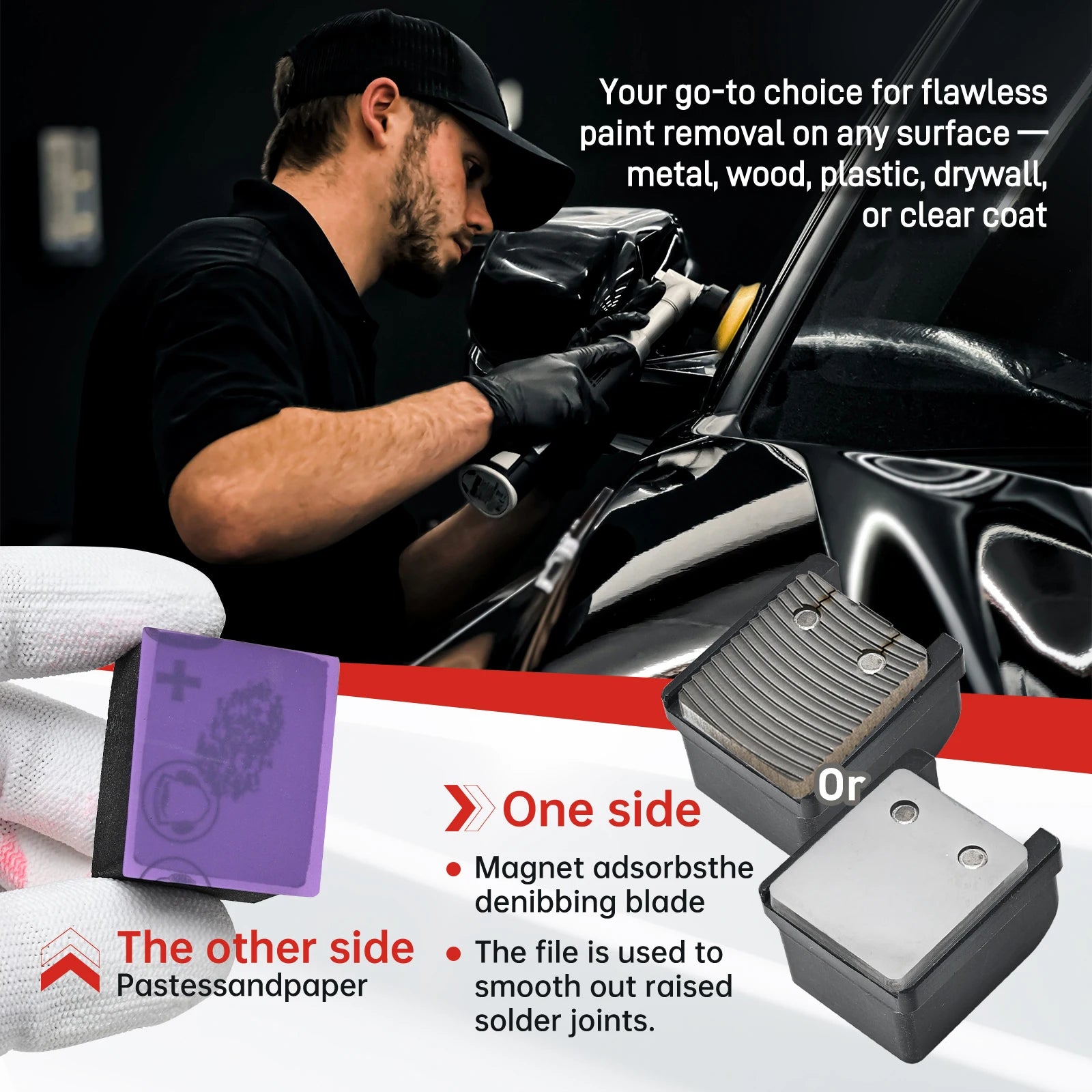 Professional Car Paint Spot Repair Kit for Scratch Chip & Stain Removal Auto Body Detailing Tool Super Hard Precision Scraper CM World