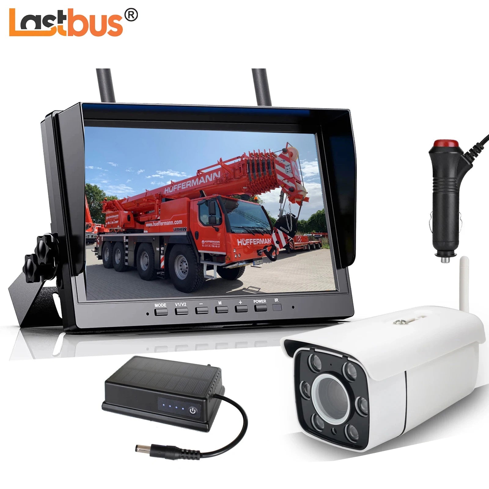 Lastbus Tower Crane Wireless Camera 1080P 30x Optical Zoom 10.1" IPS Screen DVR Monitor For crane/tower crane/forklift/Trailer Car Mobile World