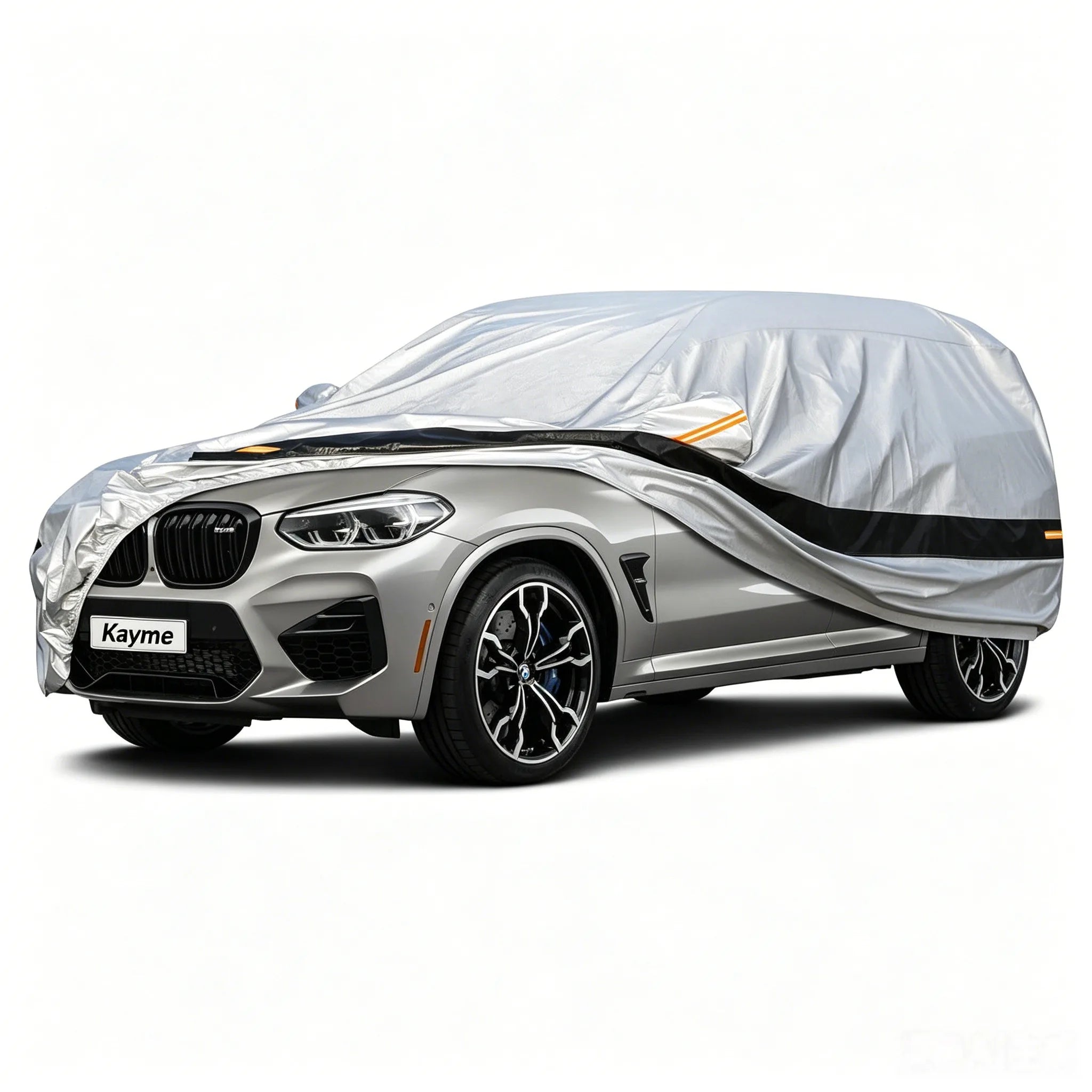 Kayme 10 Layer Car Cover All Weather 100% Waterproof Outdoor Car Covers Rain Snow UV Dust Protection For Sedan/Suv/Hattchback Car Mobile World