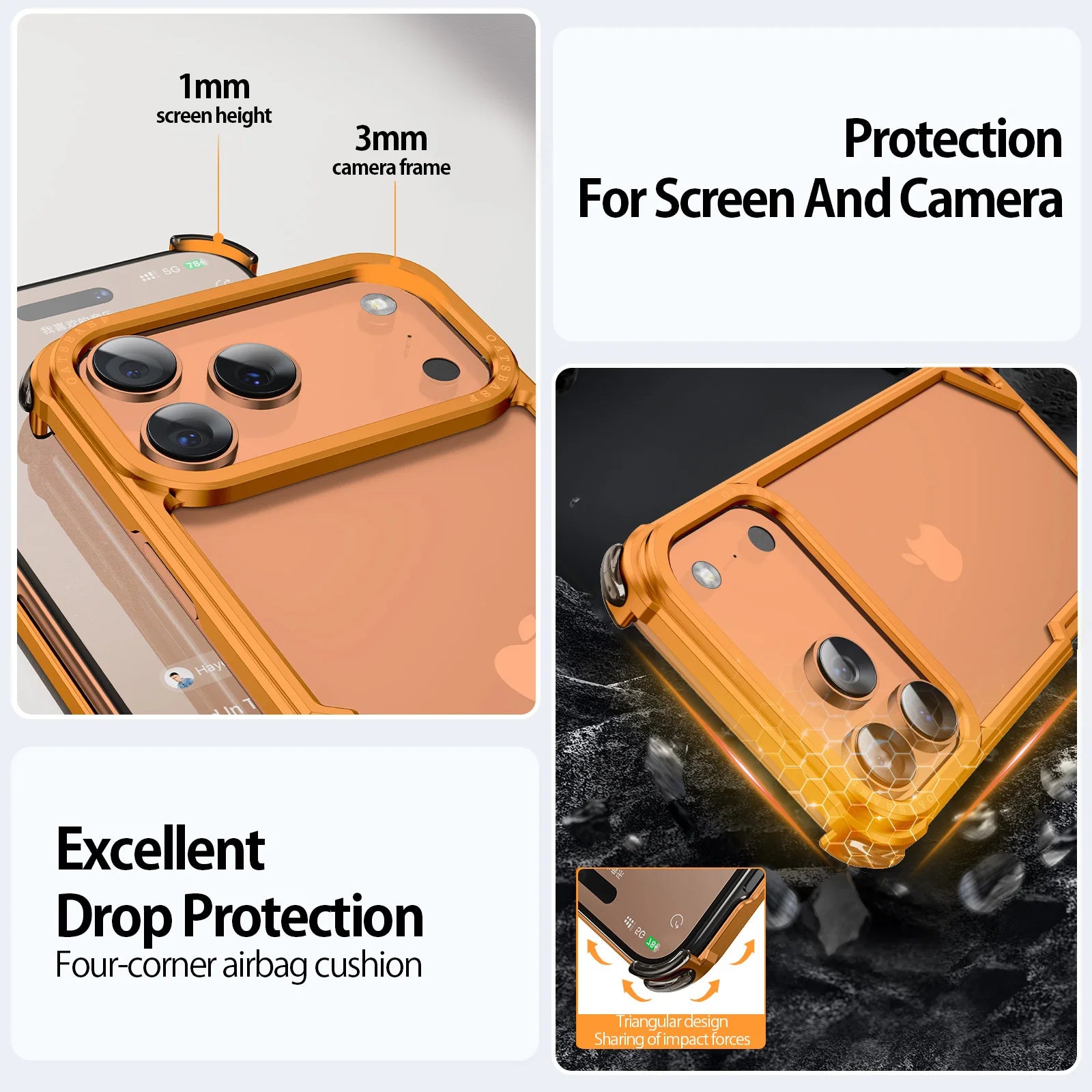Eary for iPhone 17 Pro Max Air Phone Case Aluminum Alloy Metal Frameless Shell for Magsafe Minimalist Anti-Drop Protective Cover Car Mobile World