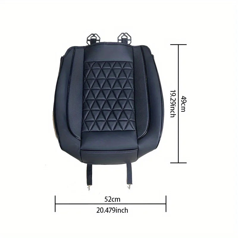 1PC Diamond-Quilted Premium PU Leather Car Seat Cover Non-Slip Breathable Universal Fit for Sedans SUVs Trucks - Seat Pad CM World