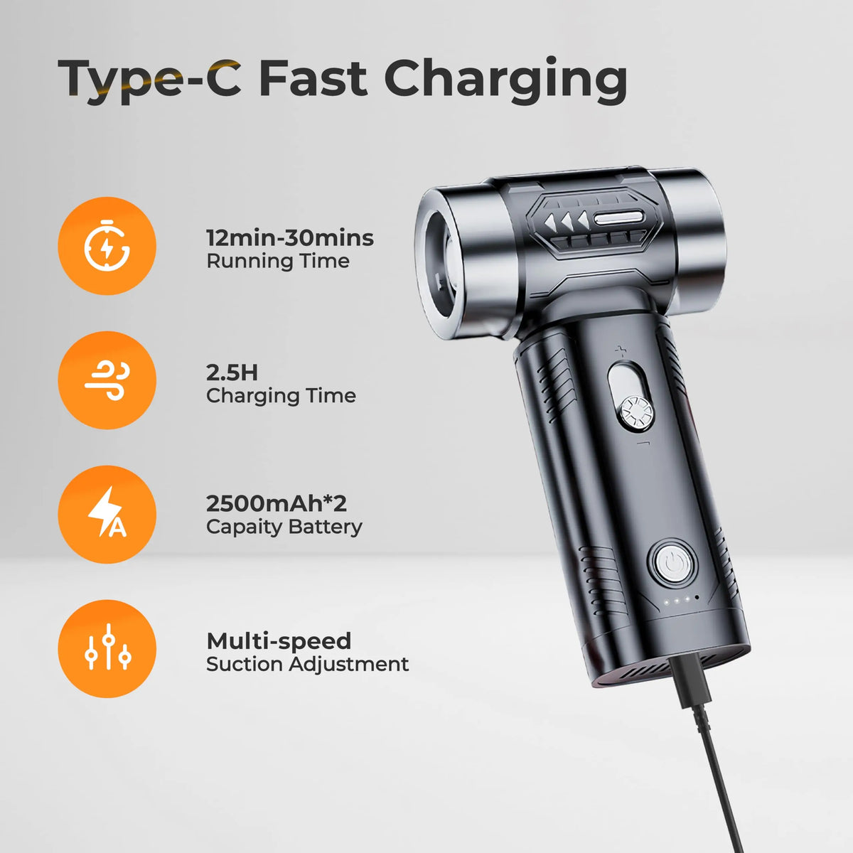 Portable Cordless Handheld Car Vacuum Cleaner, 16000Pa Rechargeable Mini Vacuum with Air Blower & Pump, for Home Office Pet Hair