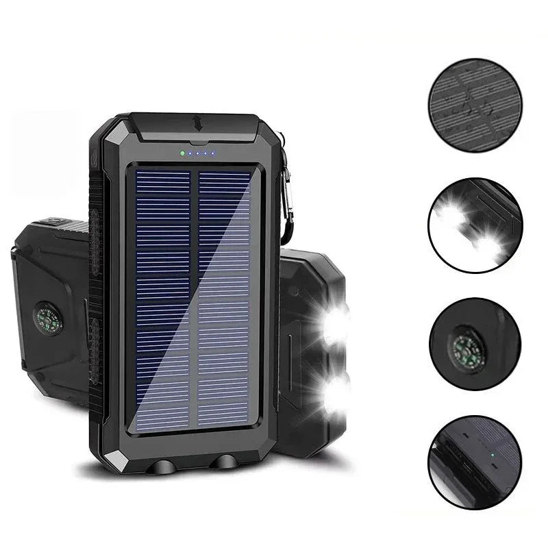 Lenovo Solar Power Bank 80000mAh Portable Charging Poverbank External Battery Charger Strong Light LDE Light for All Smartphones Car Mobile World