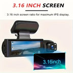 Dual Camera Car Dash Cam 1080P with IR Night Vision, Front and Rear Recording, Wide Angle & Loop Recording DVR
