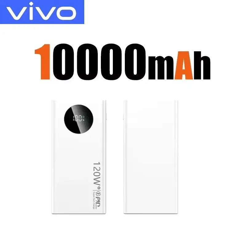 VIVO 50000mAh Power Bank 120W Super Fast Charging Digital Display Type-C USB Portable Charger For iPhone Samsung Huawei 2026 New Car Mobile World