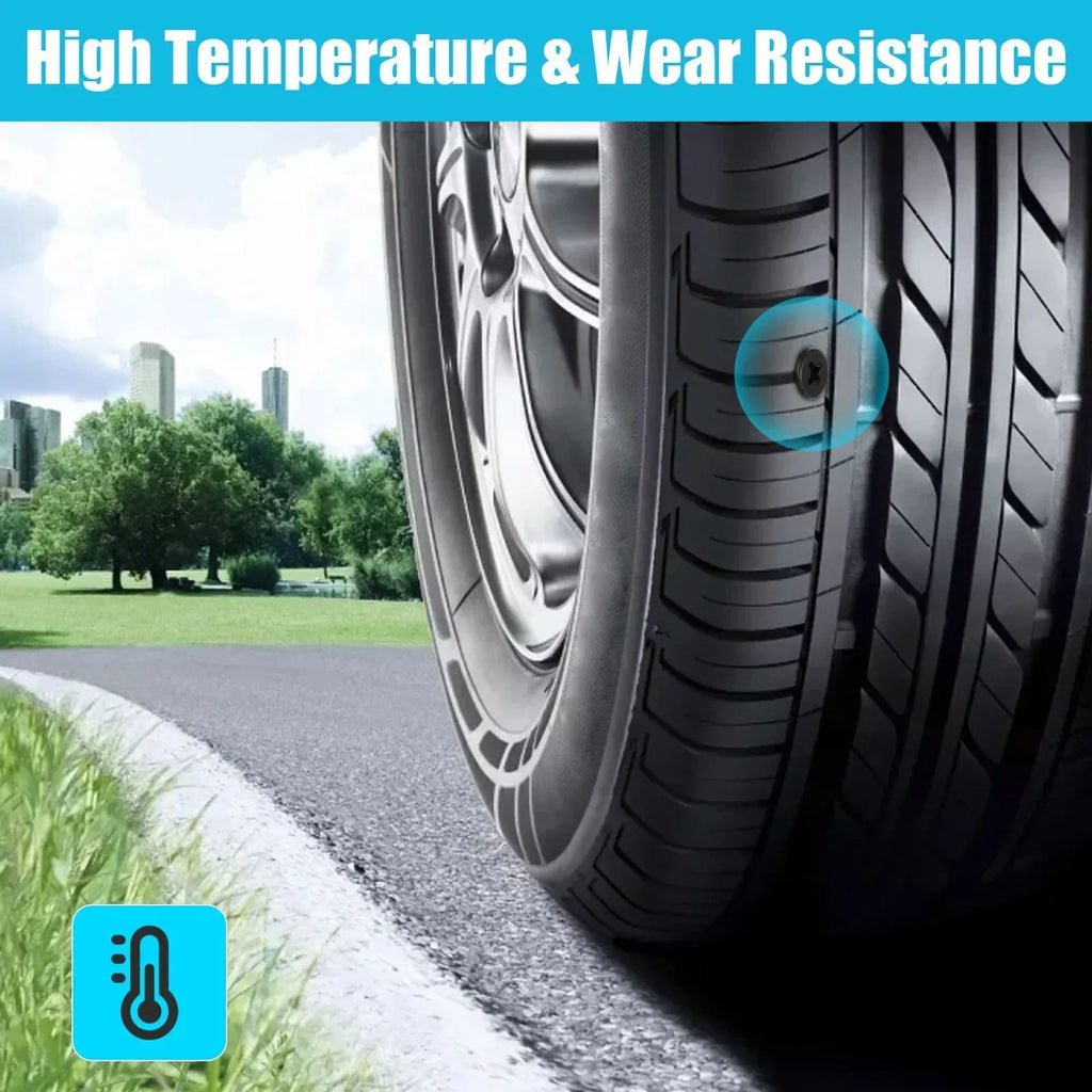 61x Car Tubeless Vacuum Tyre Puncture Repair Kit Screw Nails Tire Patch Plug Fix Tools With Screwdriver & Convenient Storage Box CM World