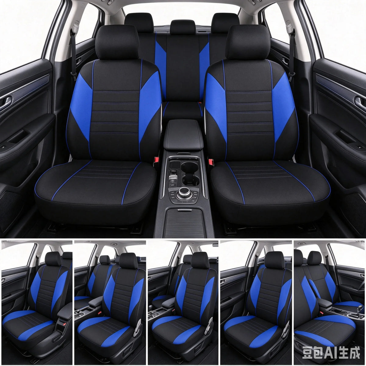 5 Seats Set Rear Front Car Seat Cover Universal Automobiles Seat Covers Protector Polyester Four Seasons