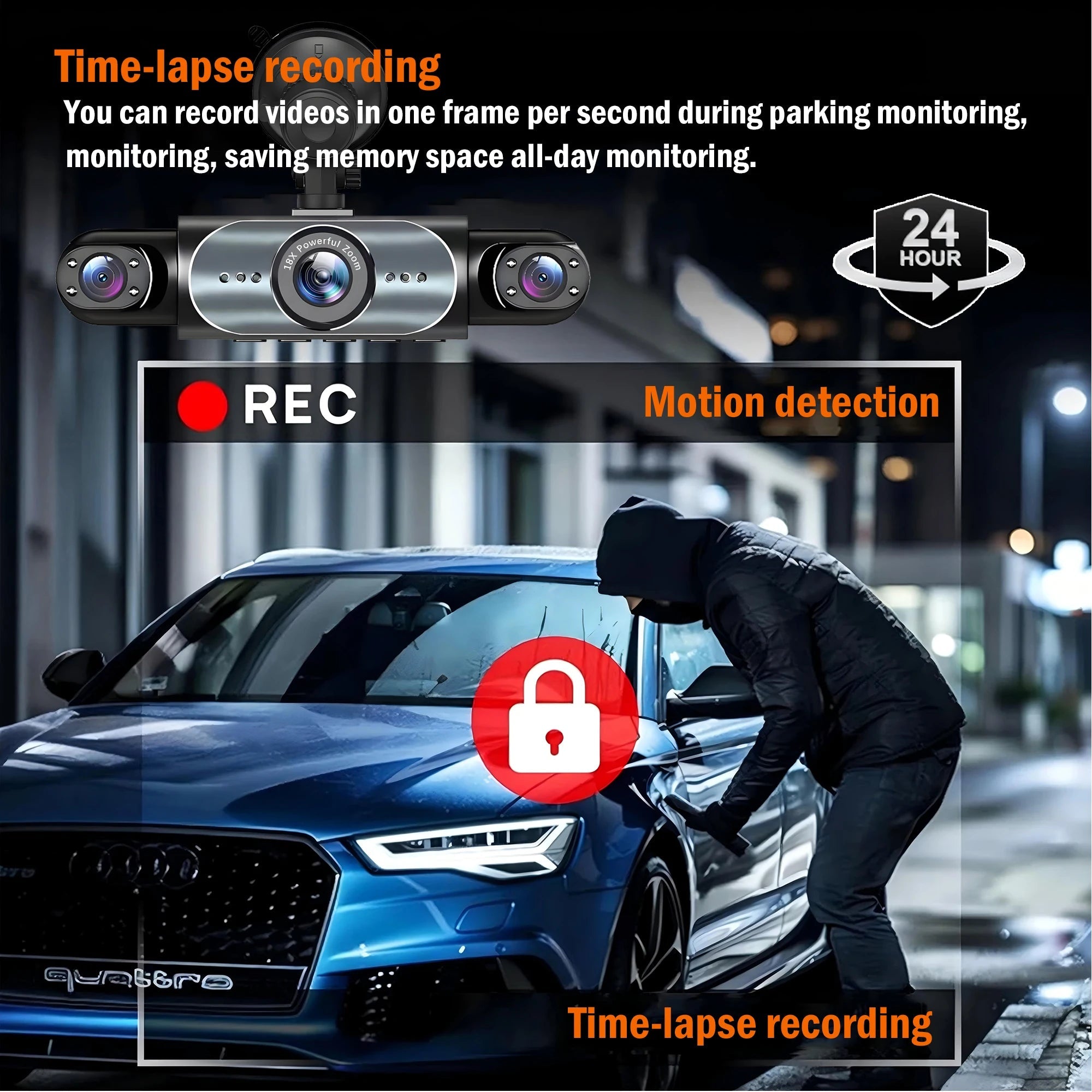 4 Channel Dash Cam 360° Car Video Recorder Black Box with Night Vision 24/7 Parking Monitor G-Sensor Loop Recording Auto Parts Car Mobile World