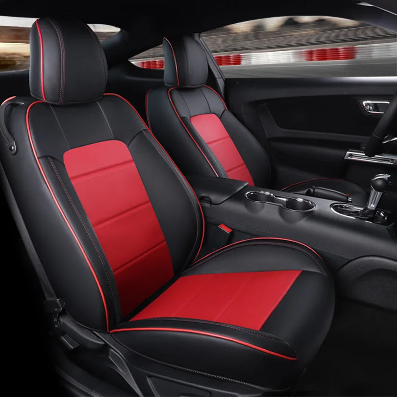 Custom Fit for 2015-2024 Mustang Coupe Car Seat Covers Full Set Durable Quality Material for Ford Mustang Coupe Gt CM World