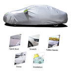 190T Polyester Taffeta Full Car Cover Silver Coated Outdoor Sunshade Rain Full Body Shell For Hatchback Sedan Exterior Parts
