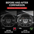 Suitable for Skoda Suede Matte Carbon Fiber Texture Steering Wheel Cover Suitable for Octavia 2 3 A7 1 Superb Roomster A5 Rapid Karoq Yeti Spaceback Fabia Monte Carlo Mk3 Accessories CM World