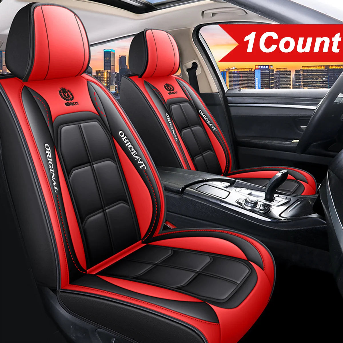 1pc Car Front Driver Seat Cover Premium PU Leather Auto Seat Cushion Full Wrap Protection Non-Slip Seat Cover