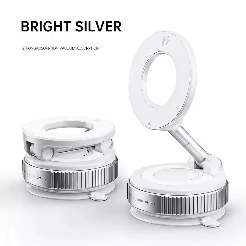 Magnetic Car Phone Holder Foldable Design 360 °     Adjustable Vacuum Mount for Car/Desk/Bathroom/Universal Use CM World