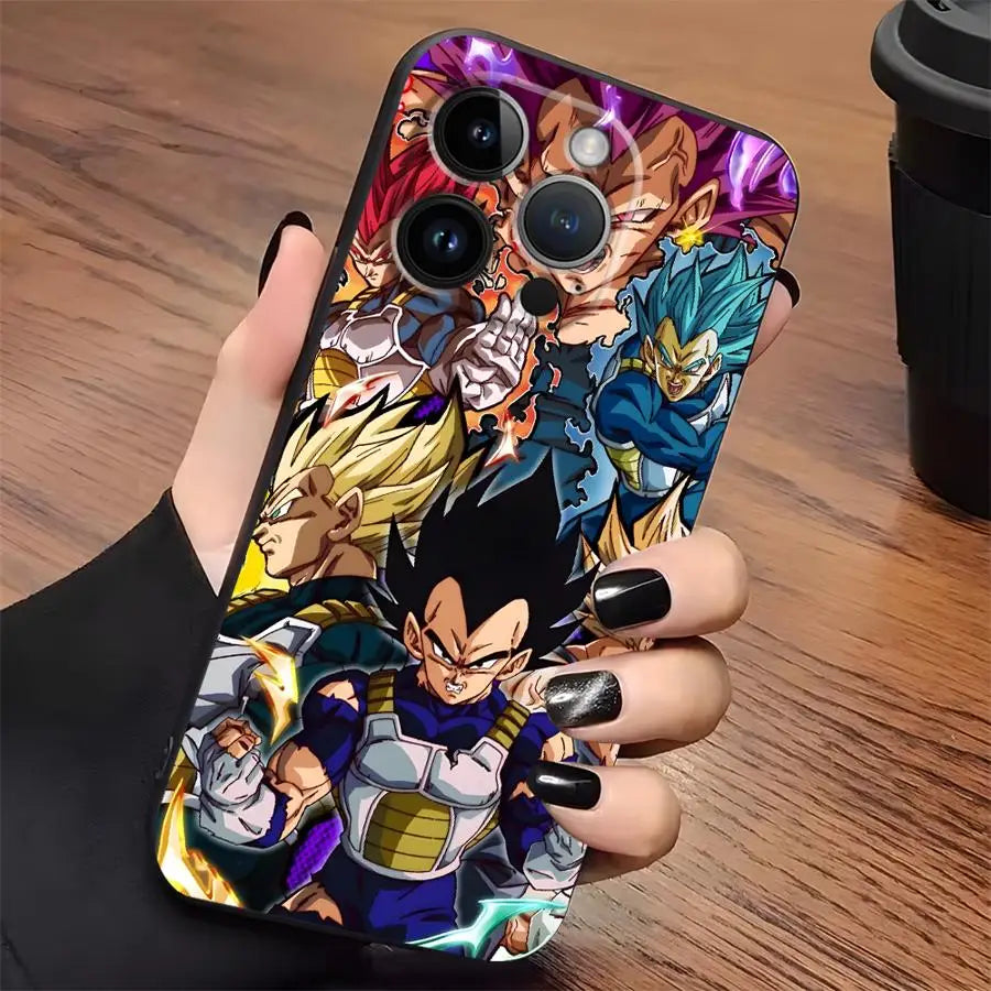 Dragon Ball Goku Vegeta Case for iPhone 17Air XR 15 16 14 Plus 13 12 11 17 Pro Max XS Max 7 8 Black Soft Phone Cover