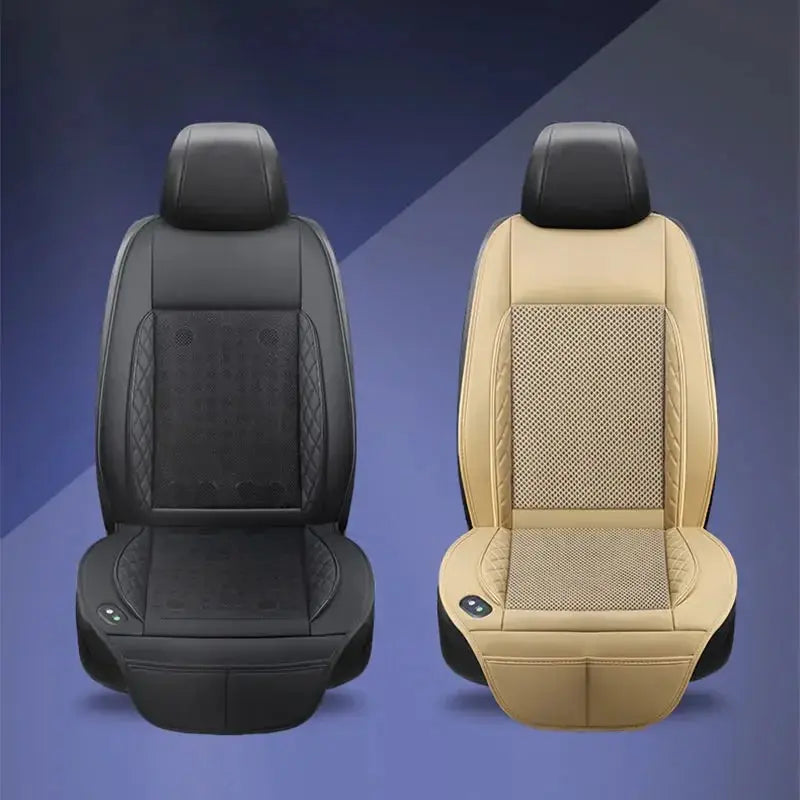 DC12/24V Car Summer Cool Air Seat Cushion Quick Blow Ventilation Refrigerated Seat Cover With Massagers Pat Mat Car Mobile World