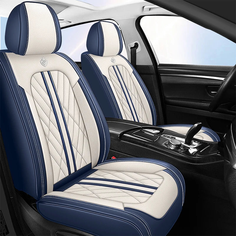 Universal fitting waterproof breathable soft Napa leather car seat cover set for cushion protection. Suitable for sedan and SUV Car Mobile World