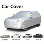 Car Cover Protection Outdoor Exterior Sun Snow UV Winter Summer SUV Sedan Auto Sunshade Dustproof Waterproof Black Silver CM World