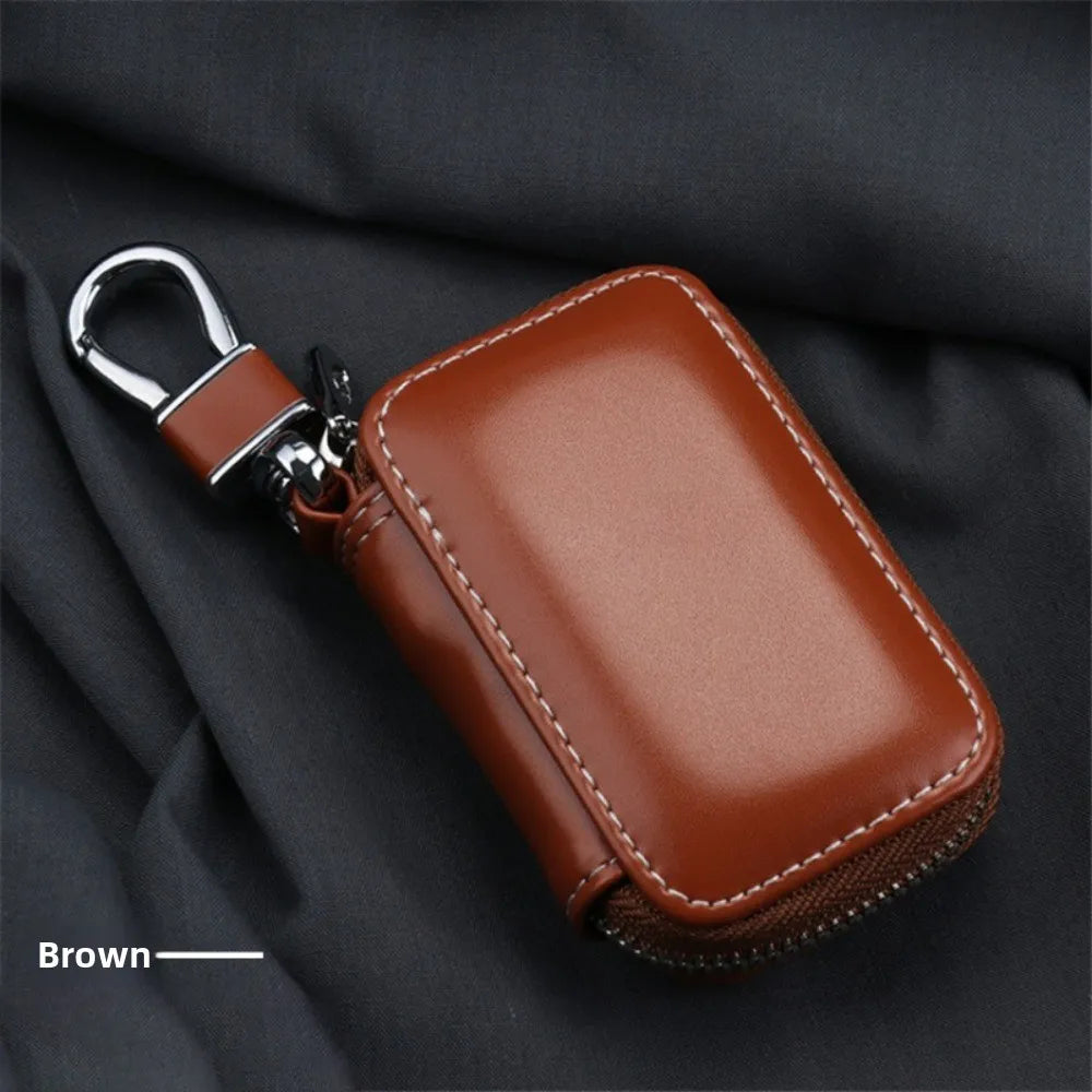 Trendy Leather Keychain Pouch Zipper Bag Key Wallets Car Key Case Cover Storage Bag Key Holder Organizer Men Women