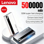 Lenovo 120W 500000mAh Power Bank High Capacity Fast Charging powerbank Portable Battery Charger for Huawei iPhone Samsung