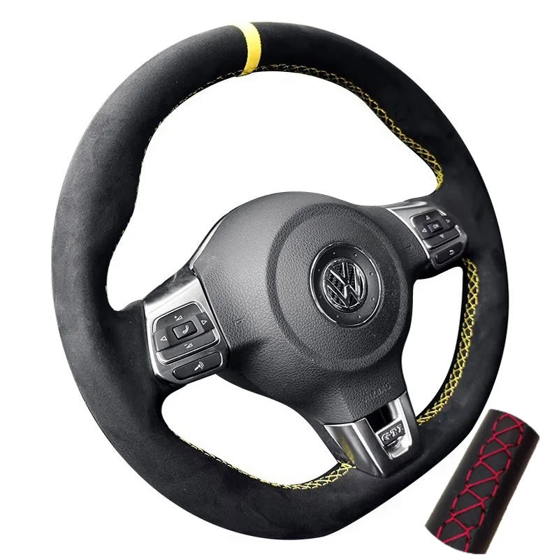 Customized Car Steering Wheel Cover Braid For Volkswagen VW Golf 6 GTI MK6 VW Jetta GLI Golf R20 Tiguan R-Line CM World