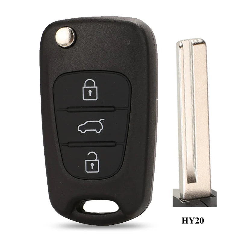jingyuqin 10pcs Remote Flip Key Shell For Kia K2 K5 Sorento Sportage Rio Hyundai I30/IX35 Accent 3Button Car Folding Key Housing CM World