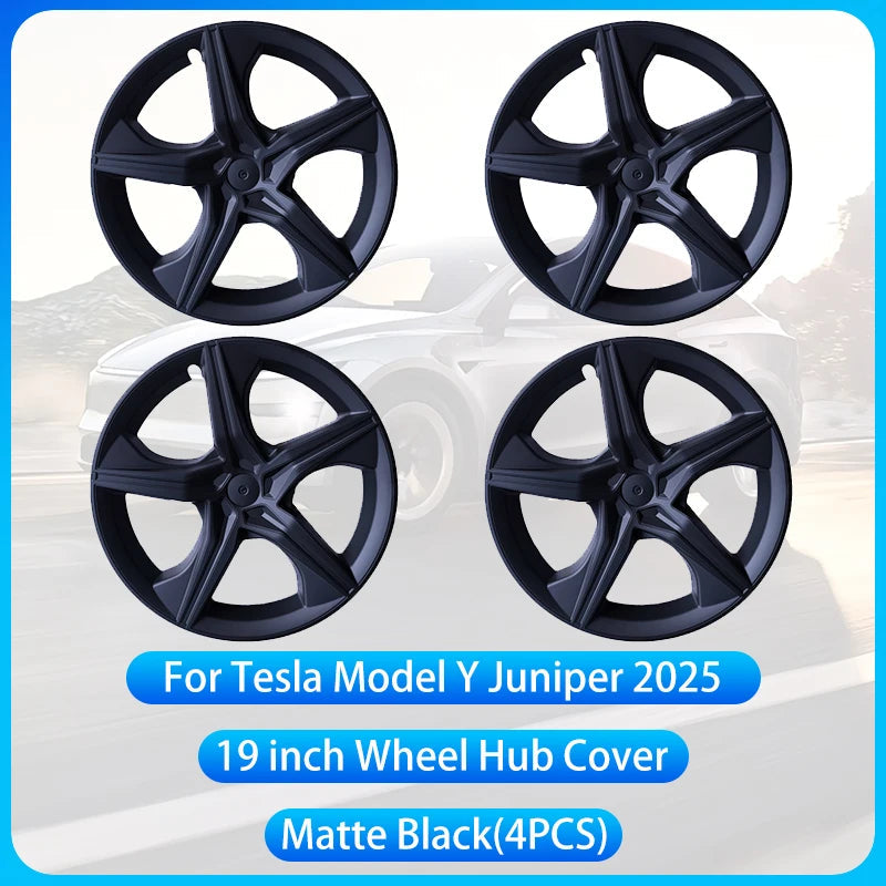 For Tesla Model Y Juniper 2025 4PCS 19 Inch Wheel Cap Automobile Performance Replacement Wheel Hubcap Full Rim Cover Accessories CM World