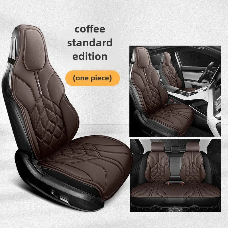 Nappa Leather Car Seat Covers Full Set 5 Seater Universal Car Seat Cushion Auto Accessories Interior Car Seat Protective Covers CM World