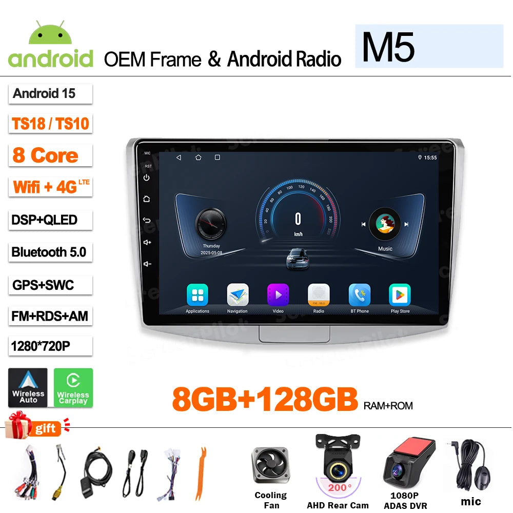 For  Volkswagen VW Passat B6 B7 B8 CC 2007- 2021 android 15 Multimedia Video Player Carplay Intelligent System Wifi 4G 8 Core CM World