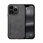 Luxury Leather Case For iPhone 17 16 16e 15 14 13 12 11 Pro Max Plus 12 13 Mini SE 8 7 Cover With Metal Plate Support Car Hold Car Mobile World