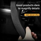Suitable for Volkswagen Anti-Slip Buckle Segmented Suede Steering Wheel Cover Suitable for Polo Golf 5 6 7 Gol Cc Passat B6 B8 Jetta Scirocco T4 Crafter Taigo up Santana Nivus Tcros G3 Caddy Tiguan CM World