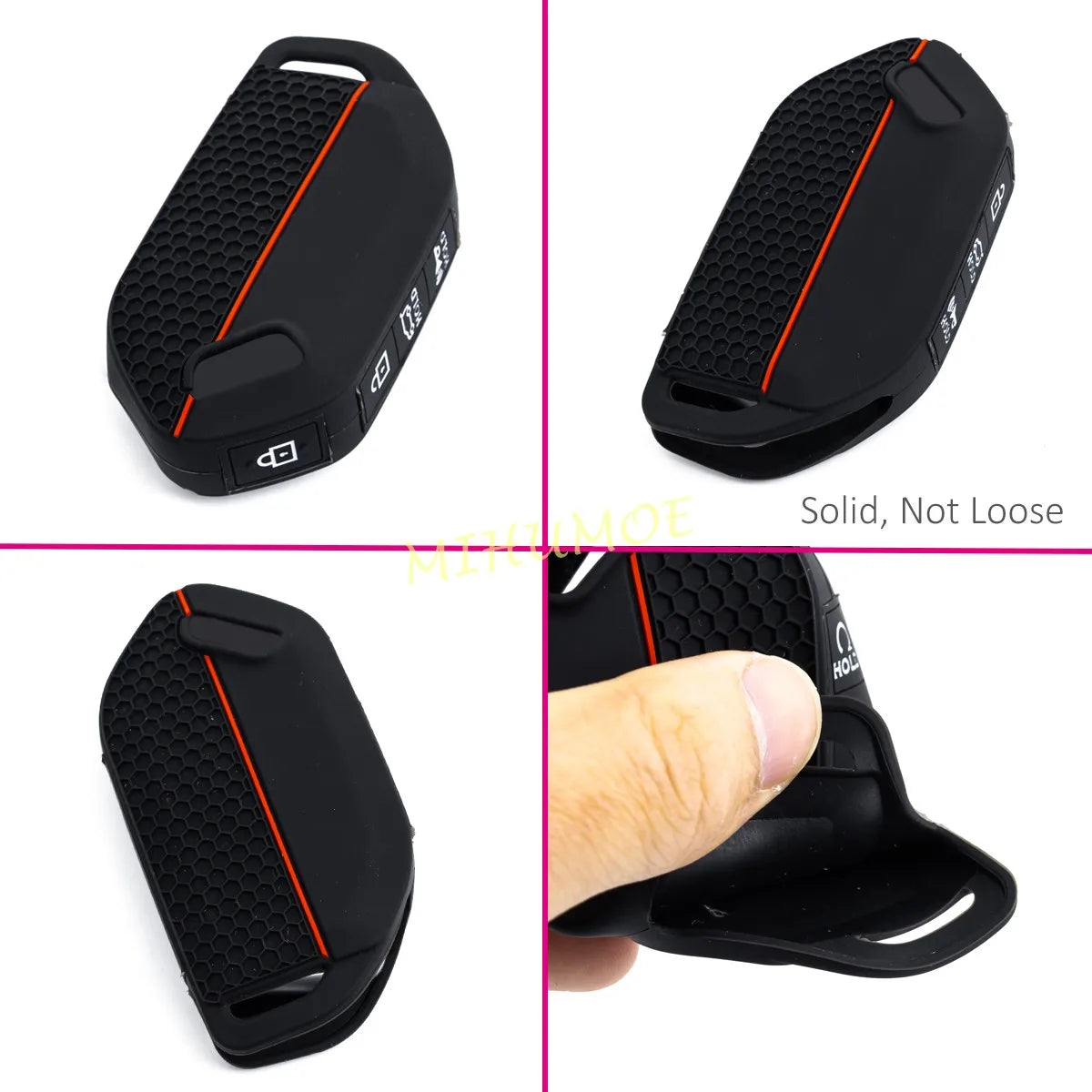 For 2023 2024 2025 2026 Kia Telluride Sorento K4 K5 K8 Carnival Silicone 5 Buttons Car Key Fob Ring Chain Cover Case Accessories