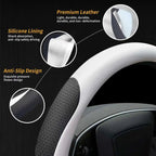 Steering Wheel Cover for Tesla Model 3 2026 Model Y 2026 Steering Wheel Protector Leather Non-Slip Breathable 3mm Utra-thin CM World
