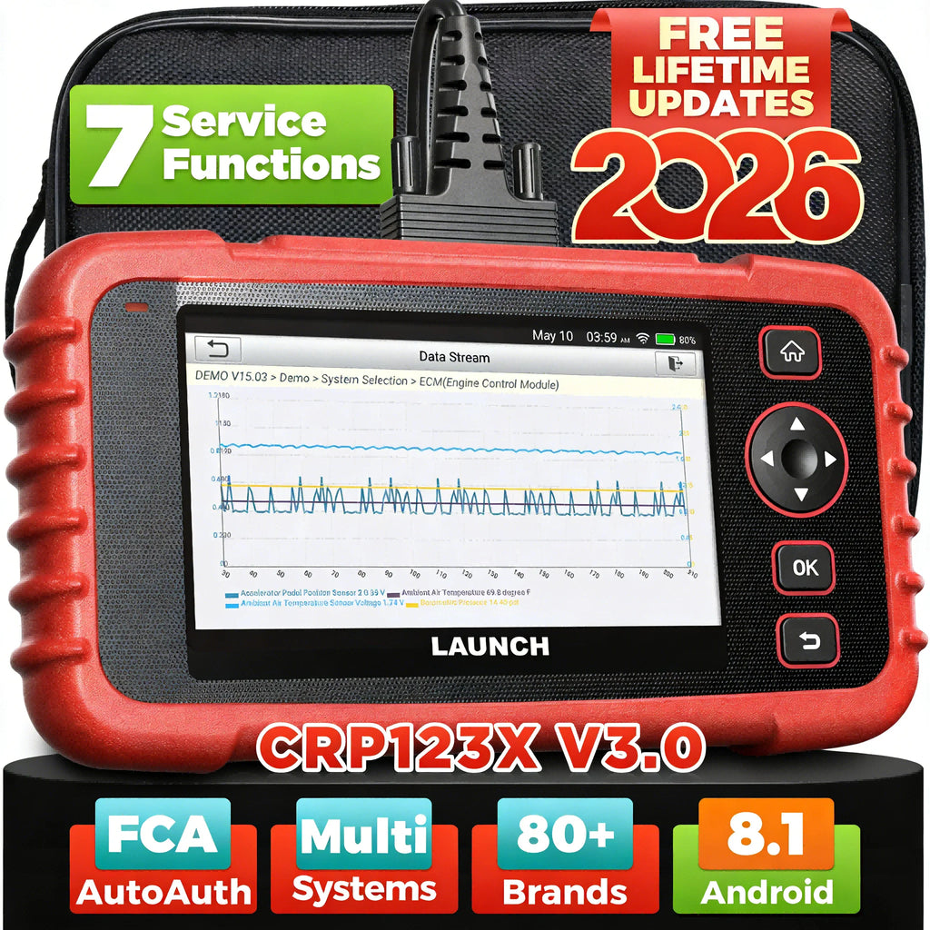 Launch CRP123X V3.0 Car Scanner OBDII Scanner Auto Diagnostic Tools OBD2 Scan Tools Car System Diagnosis Reset Services Car Mobile World