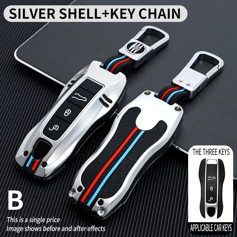 Zinc Alloy Car Smart Key Case Cover Shell Fob for Porsche New Cayenne Panamera 911 992 Taycan Car Protect Interior Accessories CM World
