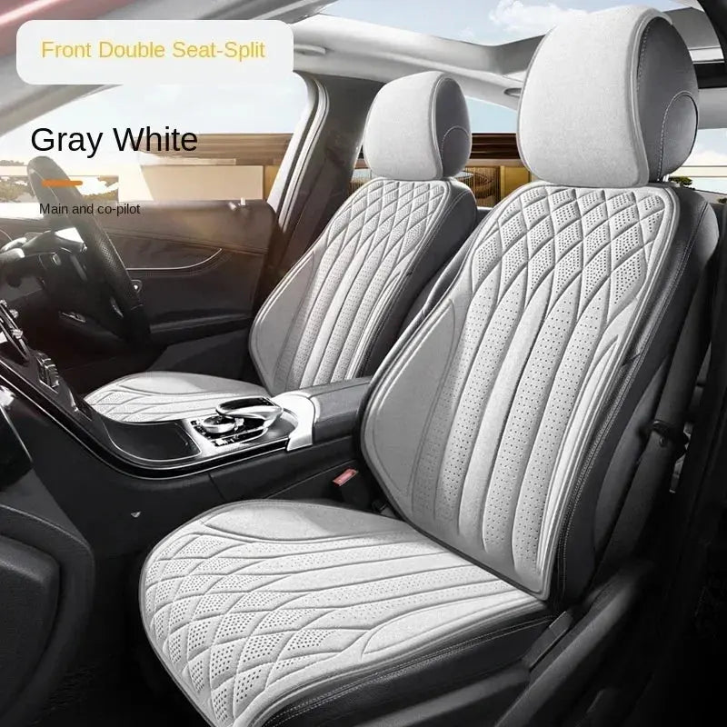 Car Suede Seats Protection Universal Car Seat Cover All Season Breathable High Quality Perforated Latex Suede SUV Seat Covers Car Mobile World