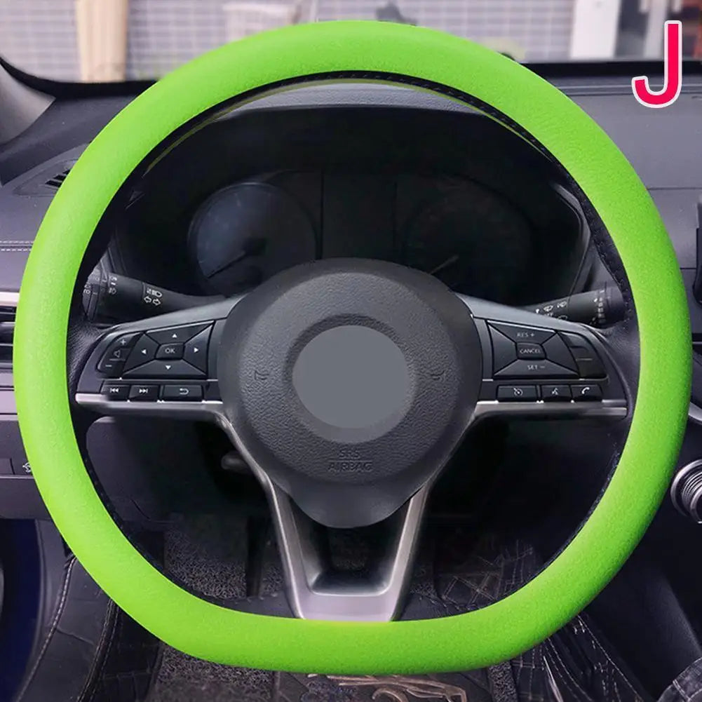 19 Color Car Silicone Steering Wheel Cover For Summer Fashion Sweat Absorbent Non-slip Handle Cover General DIY Parts CM World