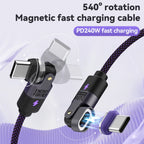 240W PD3.1 Fast Charging Cable 540° Rotation Type C 5A Cable nylon material  for iPhone MacBook Samsung UGREEN/Anker powerbank