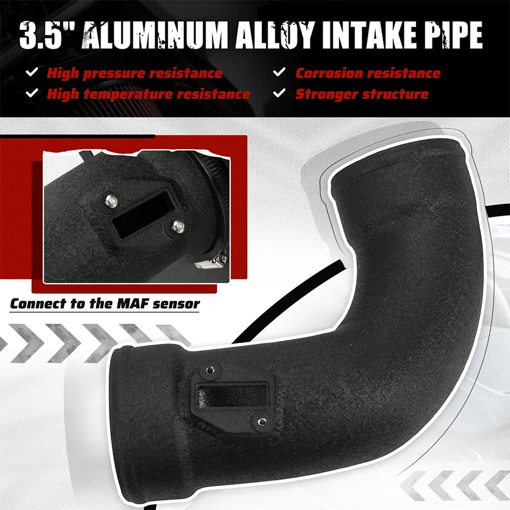 3.5' Cold Air Intake System Kit With Heat Shield For BMW 120i 125i 220i 230i 320i 420i 430i B48 2.0T Engines 16-18