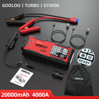 GOOLOO 20000mAh Car Jump Starter 12V Car Battery 4000A Peak Current Portable Charger Portable Power Bank for Emergency Device