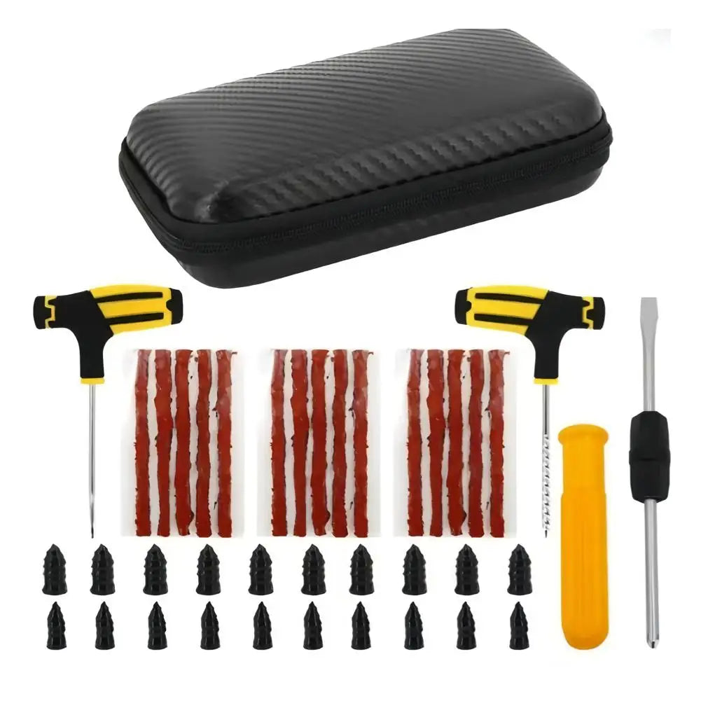 Car Tire Repair Tools Puncture Plug Tool Tire Puncture Emergency Treatment Outdoor General Tire Patch Stirring Glue Tool Set