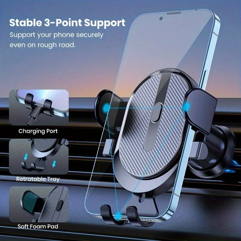 360° Rotating Car Air Vent Phone Holder – Universal Hook Clip Mount with Anti-Slip Grip for iPhone/Samsung/GPS CM World
