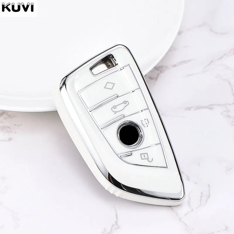Kuvi TPU Car Remote Key Case Cover Shell Fob For BMW X1 X3 X4 X5 X6 F15 F16 G30 3 5 7 Series G11 F48 Accessories Keychain CM World