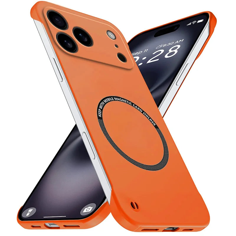 Magnetic Slim for iPhone 17 Pro Max Air Frameless Phone Cases Matte Anti-Scratch Hard PC Cover iPhoneAir 17Pro Shockproof Armor Car Mobile World