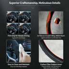 Car Steering Wheel Cover, Anti-Slip and Sweat-Absorbent, Ultra-Thin D-Type with Nappa Texture, Breathable, Universal for All Sea