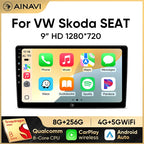 Car Radio For VW T5 Jetta Passat B6 Golf MK6 Tiguan Touran Scirocco Skoda Rapid Octavia Leon Wireless Carplay Android Auto 2 Din CM World