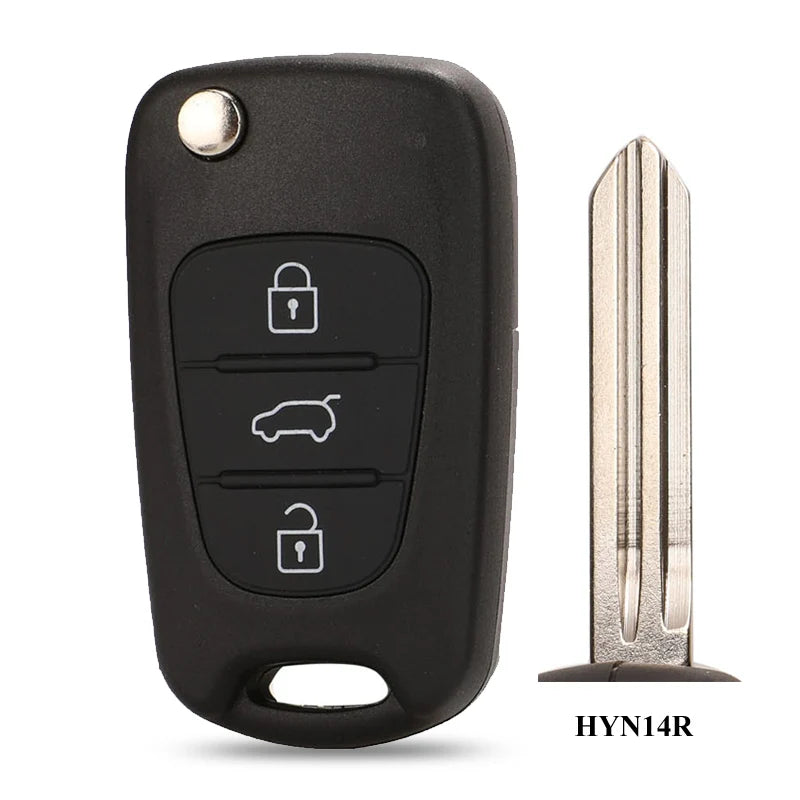jingyuqin 10pcs Remote Flip Key Shell For Kia K2 K5 Sorento Sportage Rio Hyundai I30/IX35 Accent 3Button Car Folding Key Housing CM World