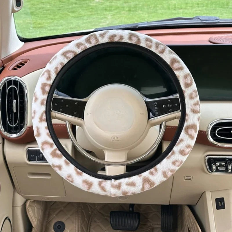Car steering wheel cover plush warm car anti-slip handlebar cover winter antifreeze hand steering wheel cover CM World