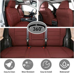 EKR Rav4 Car Seat Covers Custom Fit for Toyota Rav4 2019-2025 LE/XLE Premium/Limited Waterproof Faux Leather Car Seat Cover Protect Full Set for SUV